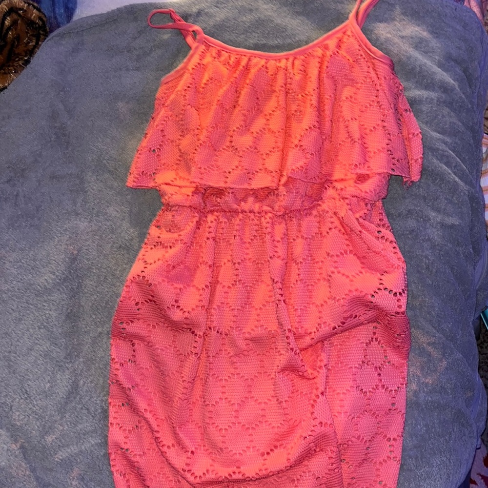 pink strapped dress